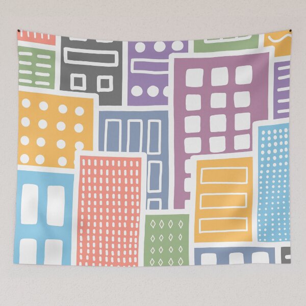Item preview, Rainbow Pastel Buildings designed and sold by passionatelyem.
