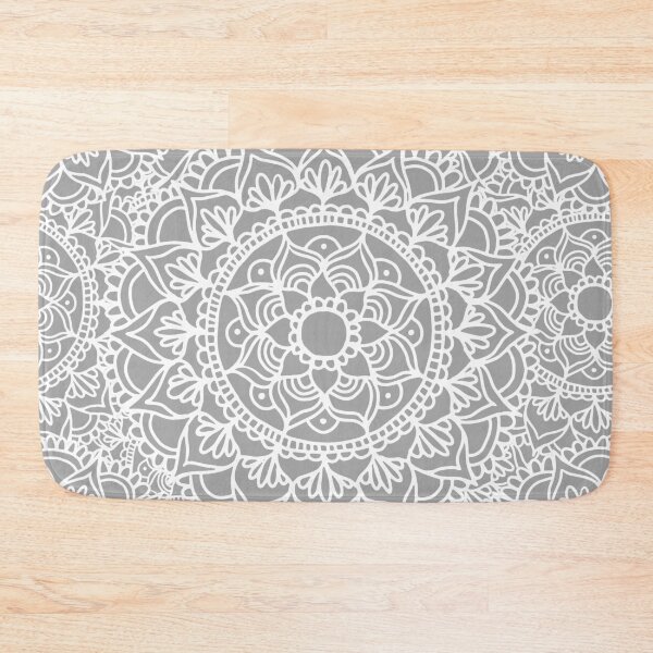 Item preview, Soft Grey and White Mandala Pattern designed and sold by Julie Erin Designs.