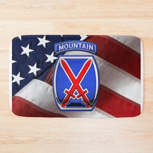 Item preview, 10th Mountain Division - 10th MTN Insignia over American Flag designed and sold by Serge Averbukh Art Studio.