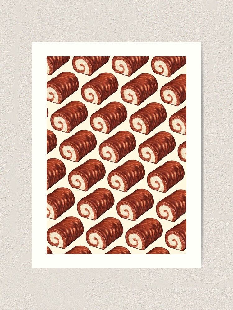 "Chocolate Swiss Roll Cake Pattern" Art Print by KellyGilleran Redbubble