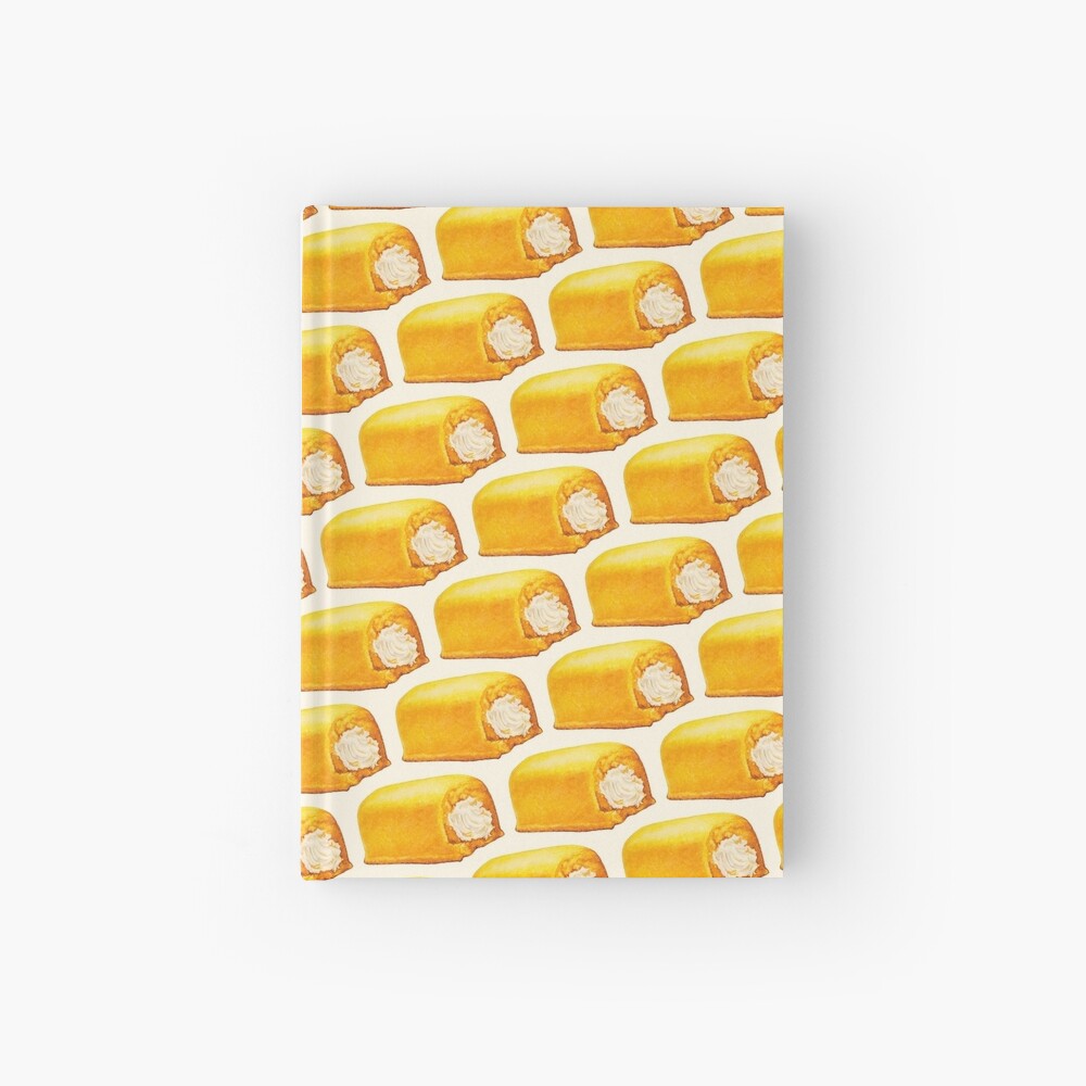 Yellow American Snack Cake Pattern Hardcover Journal