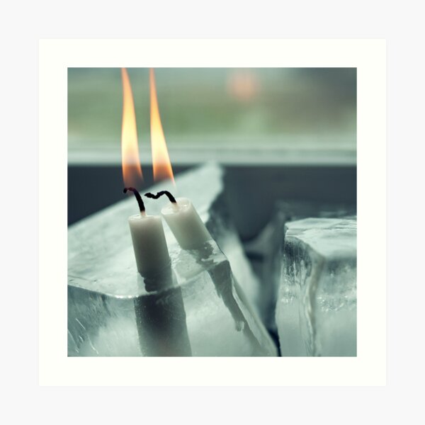 Frozen Lit Candles Art Print