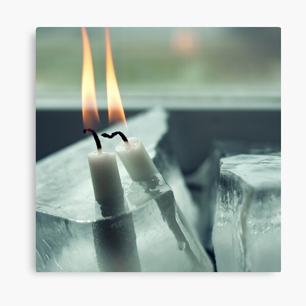 Frozen Lit Candles Canvas Print