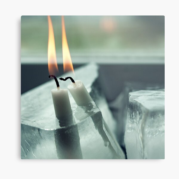 Frozen Lit Candles Metal Print