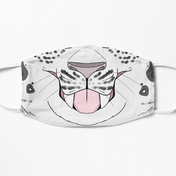 Snow Leopard Face Mask Flat Mask