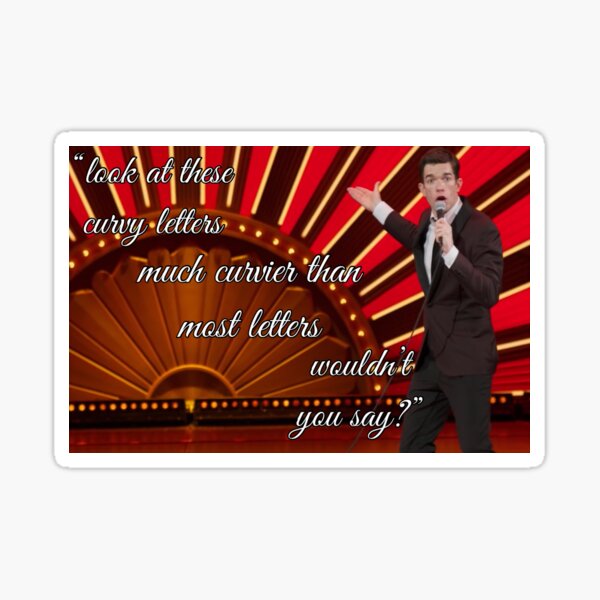 Artikel-Vorschau von John Mulaney kurvige Briefe, designt und verkauft von hannahsshop.