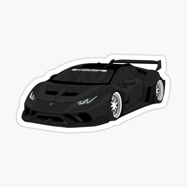 Black Lamborghini Stickers Redbubble - roblox vroom vroom fast car loud