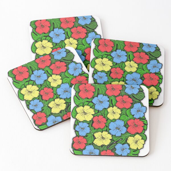 Item preview, Hibiscus Flowers & Monstera Leaves #2 designed and sold by HeadRubble.