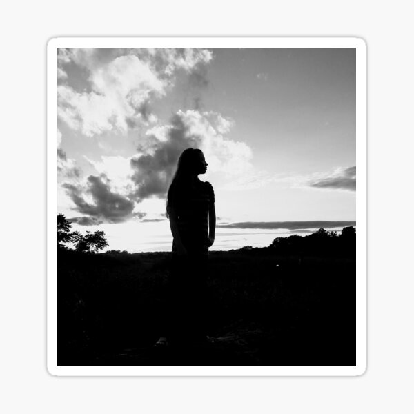 Young Lady at Sunset Sticker