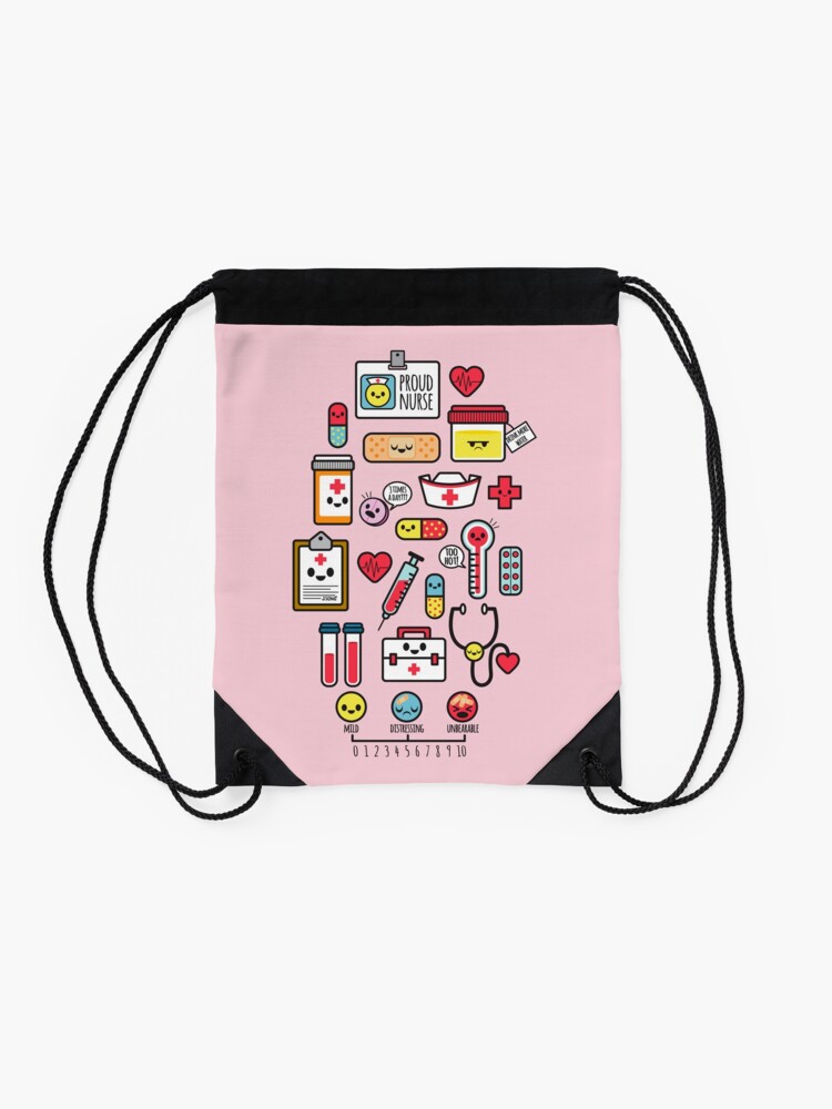 Alternate view of Proud To Be a Nurse / Pink Drawstring Bag