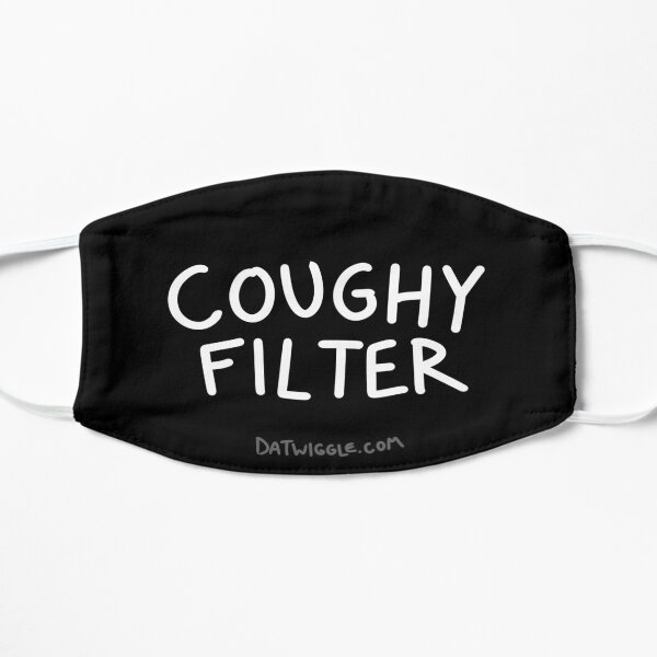 Coughy Filter on Black Flat Mask