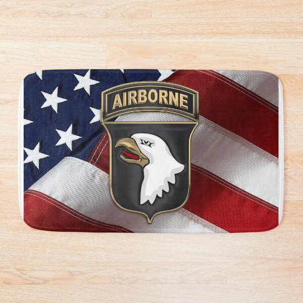 Item preview, 101st Airborne Division - 101st ABN Insignia over American Flag  designed and sold by Serge Averbukh Art Studio.