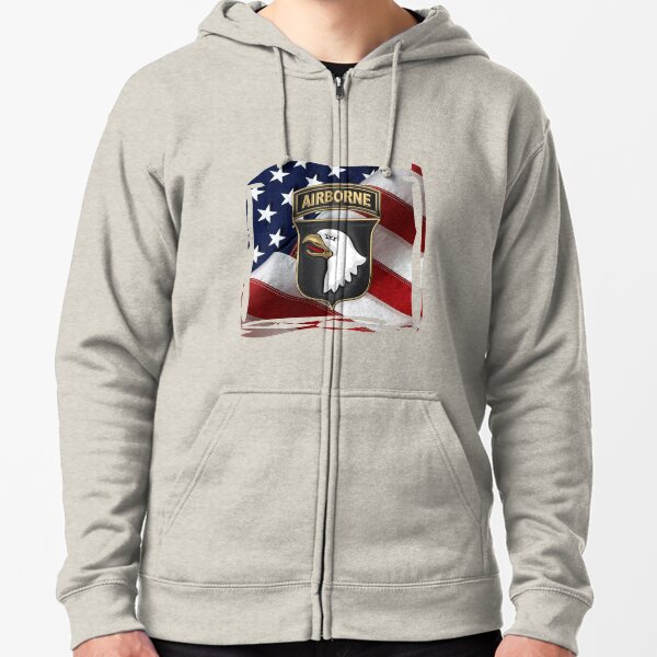 101st Airborne Division with Jump Wings Mens Hooded Sweatshirt