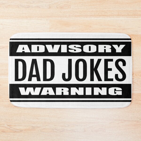 Item preview, Content advisory warning label: Dad Jokes! - White background. designed and sold by PrintPit.