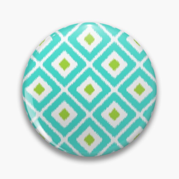 Item preview, White and turquoise ikat diamond pattern designed and sold by IoanaHraball.