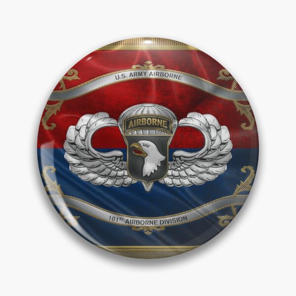 Item preview, 101st Airborne Division - 101st  A B N  Insignia with Parachutist Badge over Flag designed and sold by Serge Averbukh Art Studio.