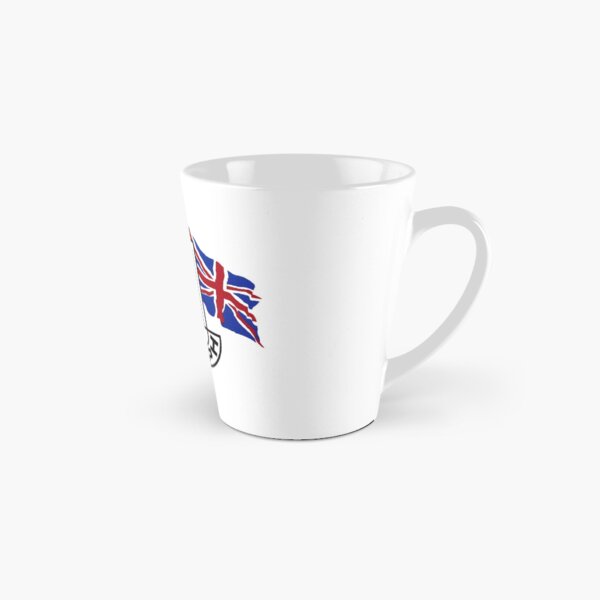 Triumph Shield with Checkered Racing and British Flag Tall Mug