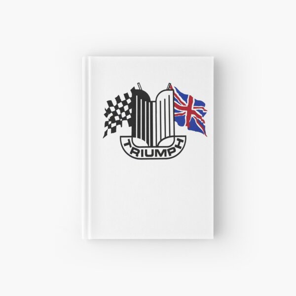 Triumph Shield with Checkered Racing and British Flag Hardcover Journal