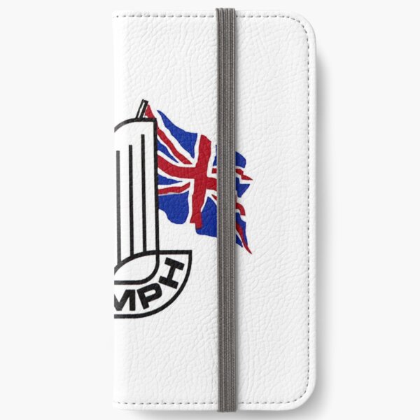 Triumph Shield with Checkered Racing and British Flag iPhone Wallet