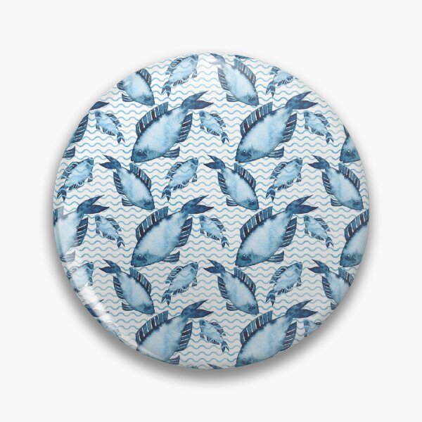 Item preview, Tropical Beach Summer Nautical Vacation | Blue Fish Fishies Watercolor  | Pretty Face Masks Dust Masks  designed and sold by rdorsey8.