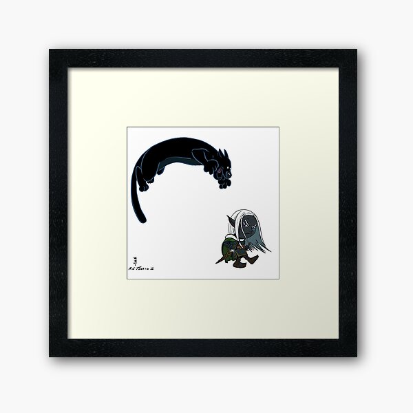 Drizzt and Guenhwyvar Framed Art Print