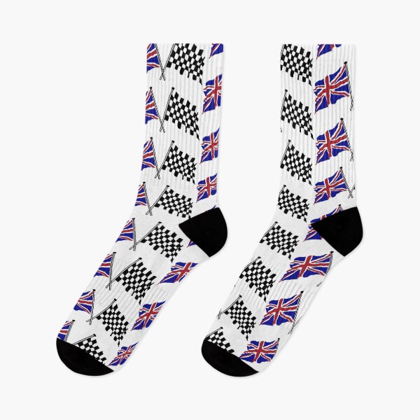 Item preview, Crossed flags - Racing and Great Britain designed and sold by JustBritish.