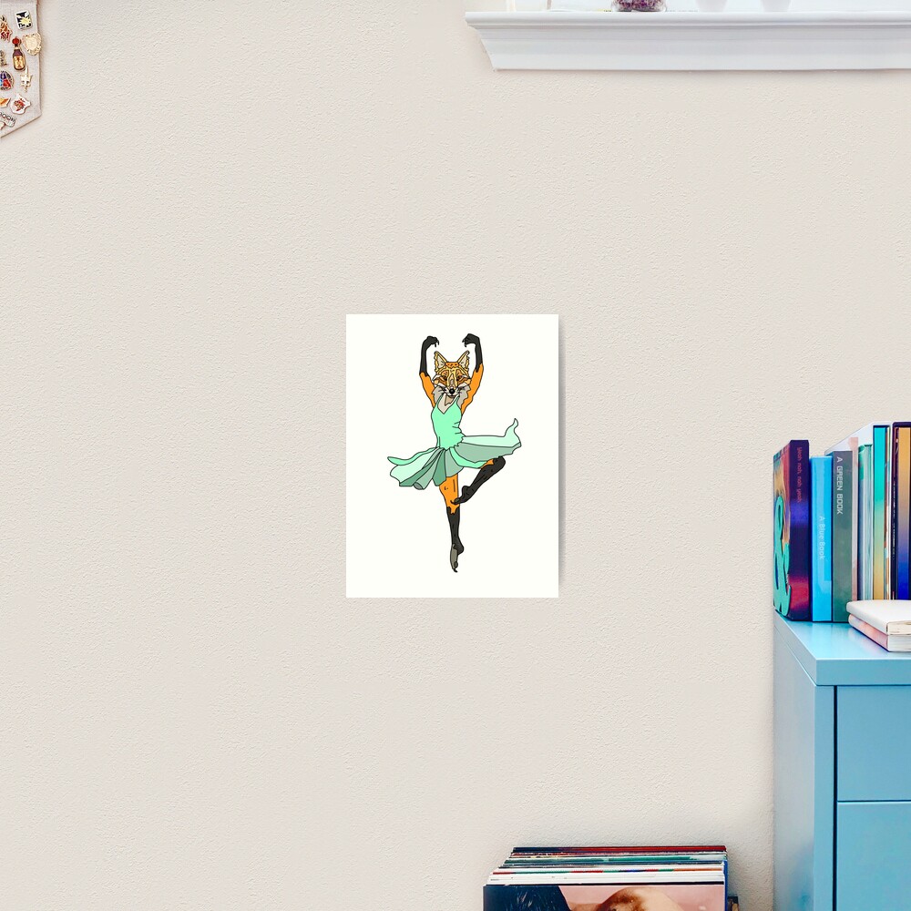 Fox Ballerina Tutu Art Print