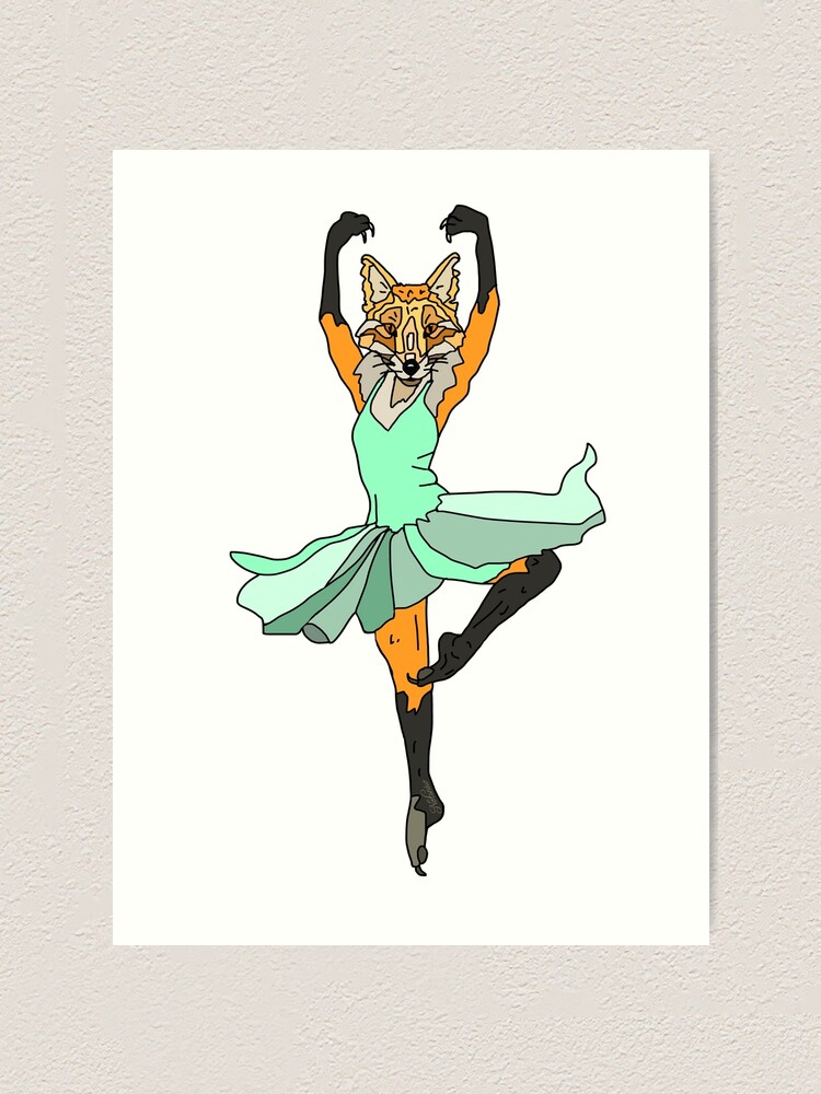 Alternate view of Fox Ballerina Tutu Art Print