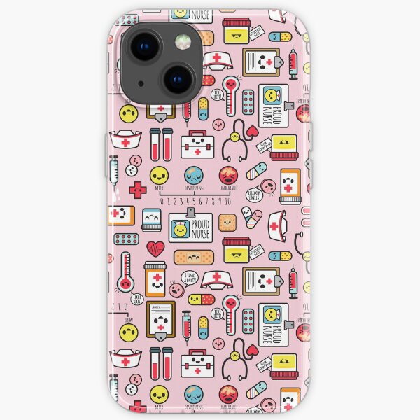 Proud to Be a Nurse Pattern / Pink iPhone Soft Case
