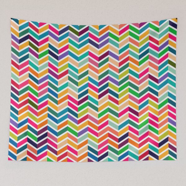 Aperçu de l'œuvre Abstrait Herringbone Multicolor créée et vendue par Ziya Blue.