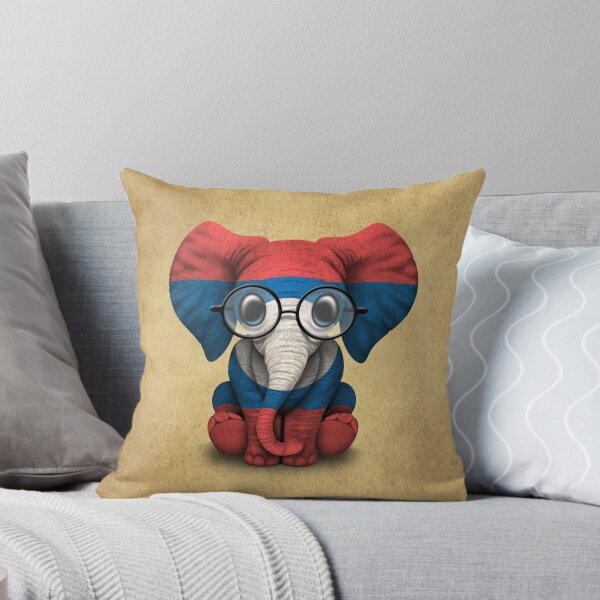 Item preview, Baby Elephant with Glasses and Laotian Flag designed and sold by JeffBartels.
