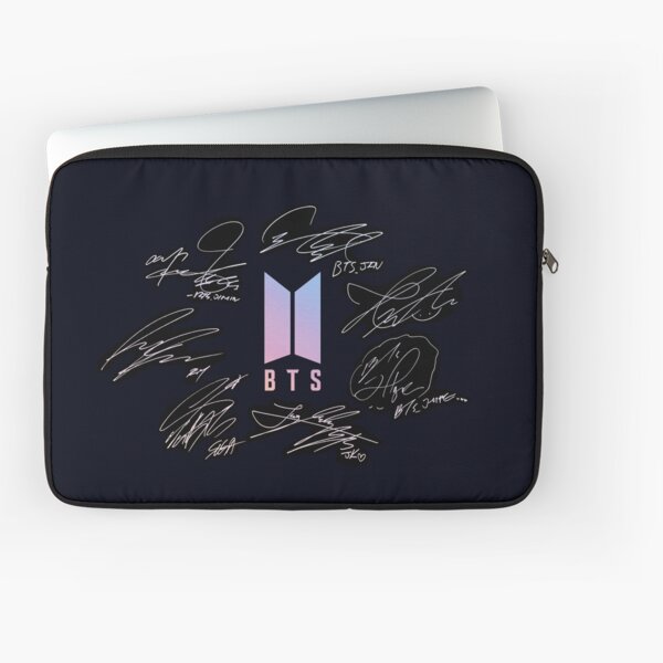 BTS - Logotipo con nuevas firmas 2020 (pastel) Funda para portátil