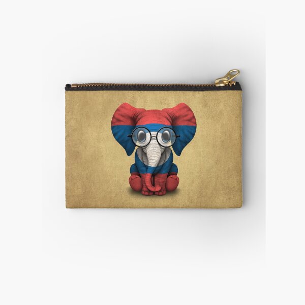Item preview, Baby Elephant with Glasses and Laotian Flag designed and sold by JeffBartels.