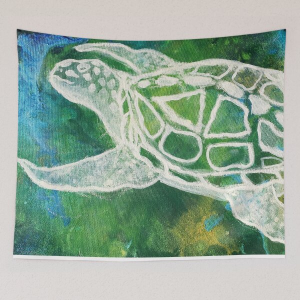 Item preview, Cosmic Emerald Turtle Guardian designed and sold by PaintedPuffer.