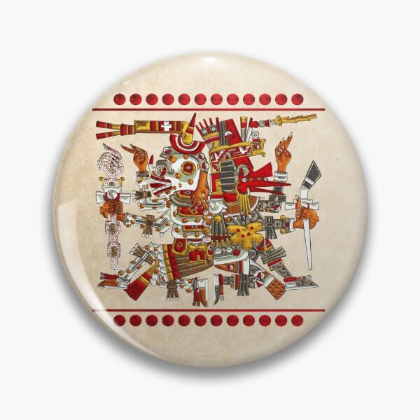 Item preview, Codex Borgia - Aztec Gods - Mictlantecuhtli God of Death with Quetzalcoatl Wind God on Vellum  designed and sold by Serge Averbukh Art Studio.