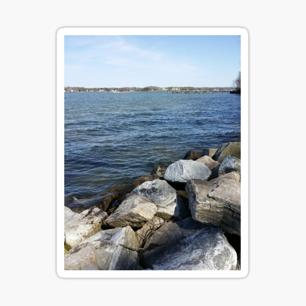 South River on the Rocks, Version 1 Sticker