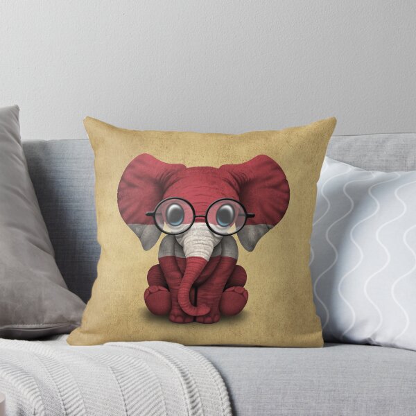 Item preview, Baby Elephant with Glasses and Latvian Flag designed and sold by JeffBartels.