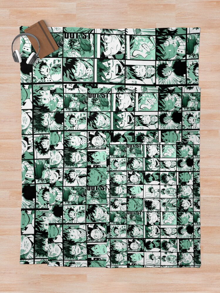Alternate view of Midoriya Izuku collage color version Throw Blanket