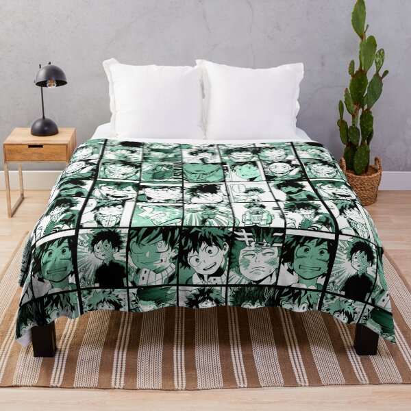 Midoriya Izuku collage color version Throw Blanket