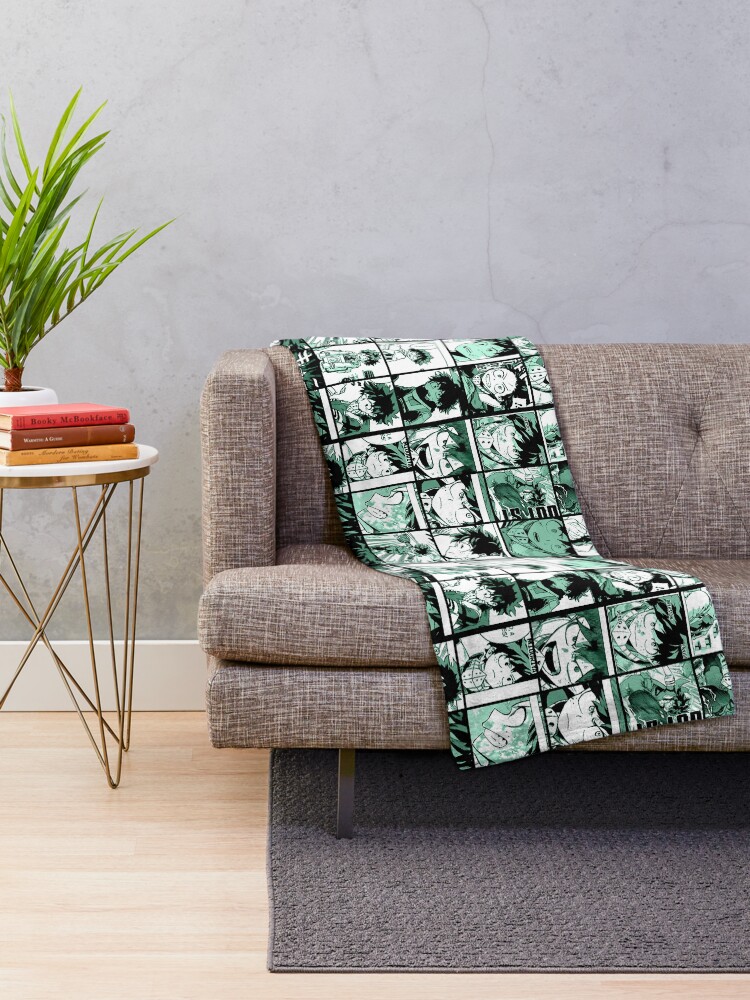 Alternate view of Midoriya Izuku collage color version Throw Blanket