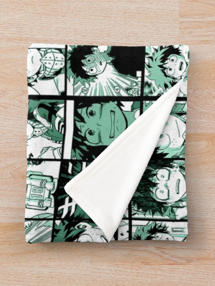 Alternate view of Midoriya Izuku collage color version Throw Blanket