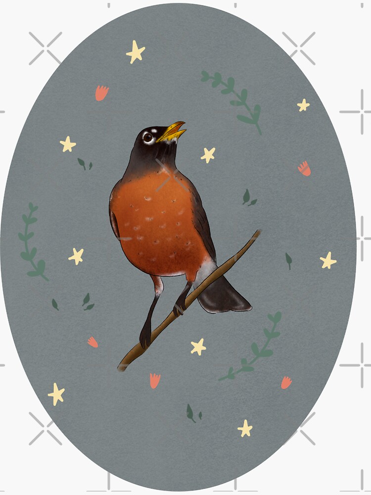 Thumbnail 3 of 3, Sticker, Little Robin designed and sold by InkAndSwords.