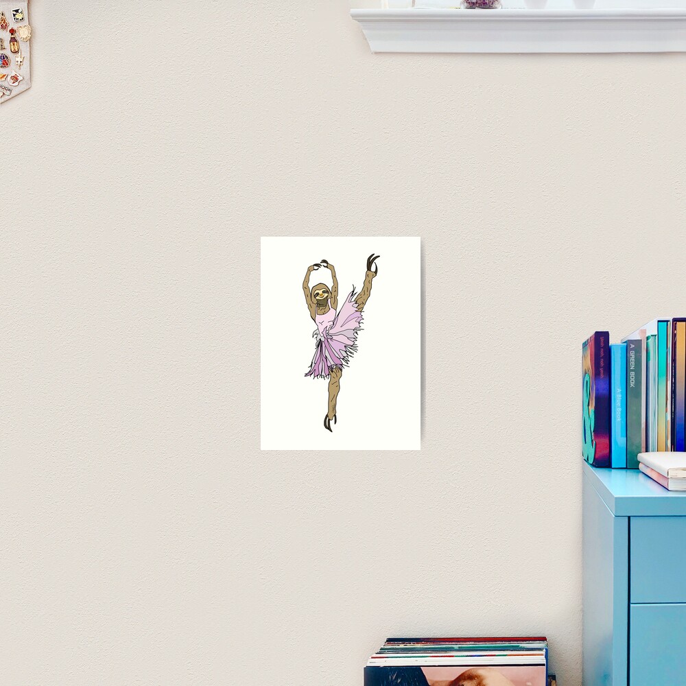 Sloth Ballerina Tutu Art Print