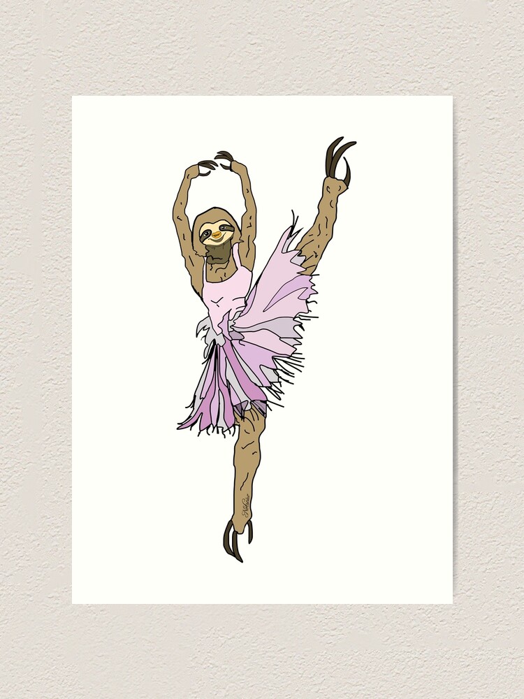 Alternate view of Sloth Ballerina Tutu Art Print