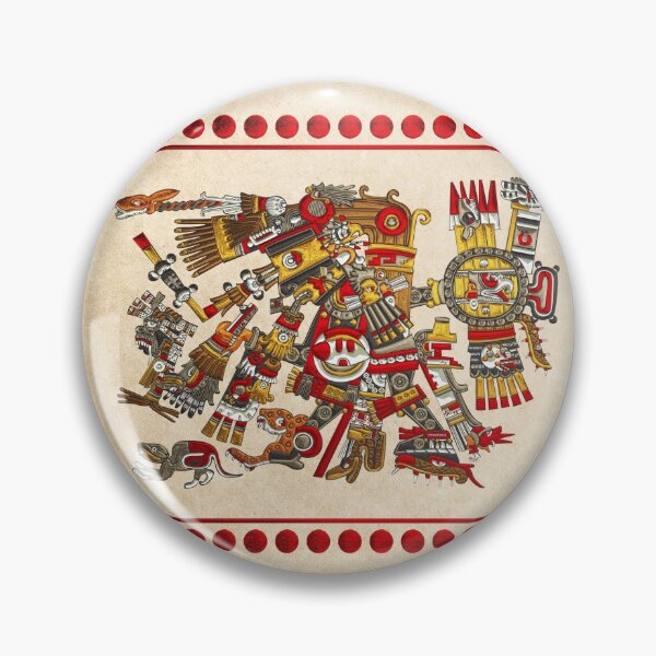 Item preview, Codex Borgia - Aztec Gods - Tezcatlipoca - Smoking Mirror on Vellum designed and sold by Serge Averbukh Art Studio.