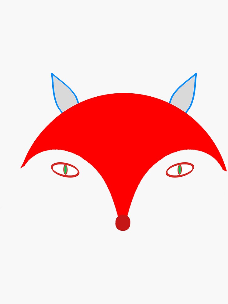 Thumbnail 3 of 3, Sticker, Red Fox (White) designed and sold by Vk91art.