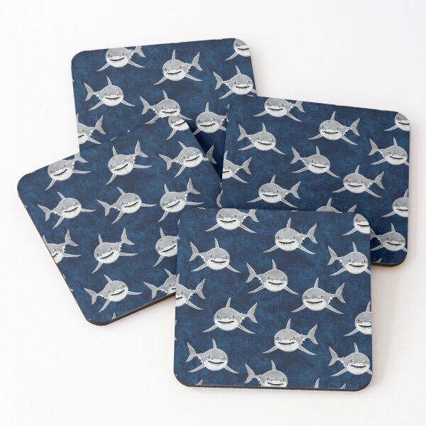 Item preview, Sharks! - dark blue designed and sold by littlearrow.
