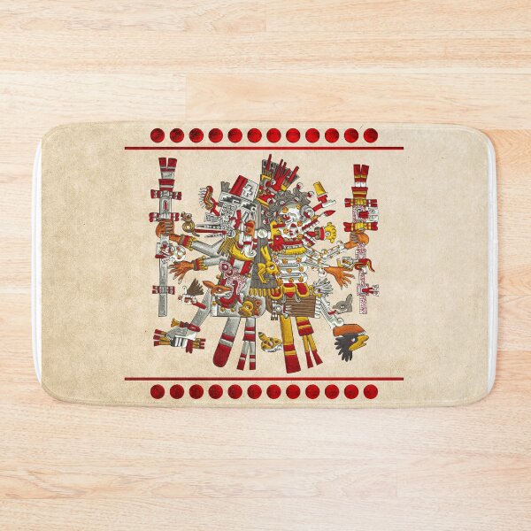 Item preview, Codex Borgia - Aztec Gods - Quetzalcoatl Wind God with Mictlantecuhtli God of Death on Vellum designed and sold by Serge Averbukh Art Studio.