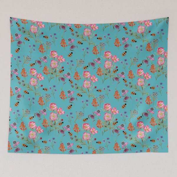 Item preview, Bee Haven On Blue designed and sold by Zilpa’s Prints.