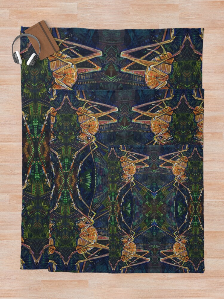Alternate view of Asian Camel Cricket Painting - 2017 Throw Blanket